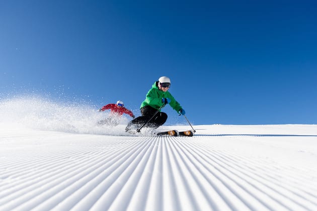 Skiers Fresh Corduroy