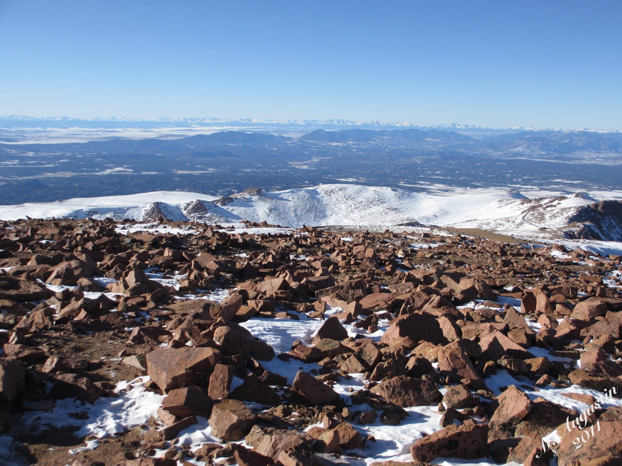 Pikes Peak Colorado Front Range West Aerial View