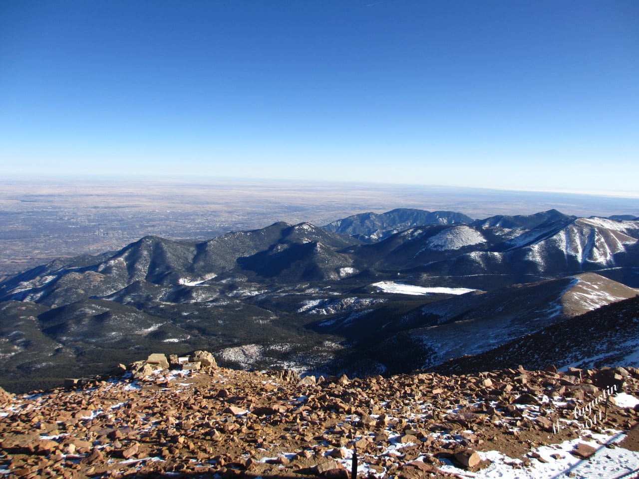 Pikes Peak Colorado Front Range Aerial View