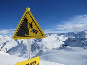 Val D Isere Cliff Warning