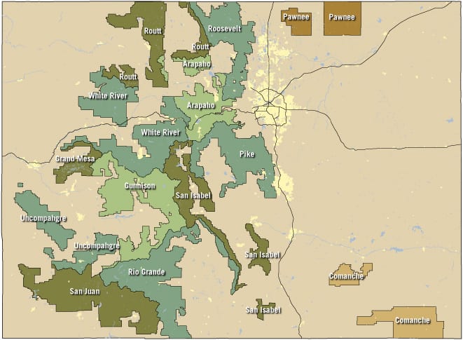 National Forests Grasslands Map