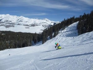 Crested Butte Ski Resort Snowboarder Carving