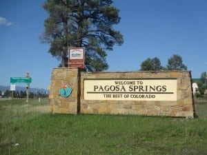 Pagosa Springs CO Welcome Sign