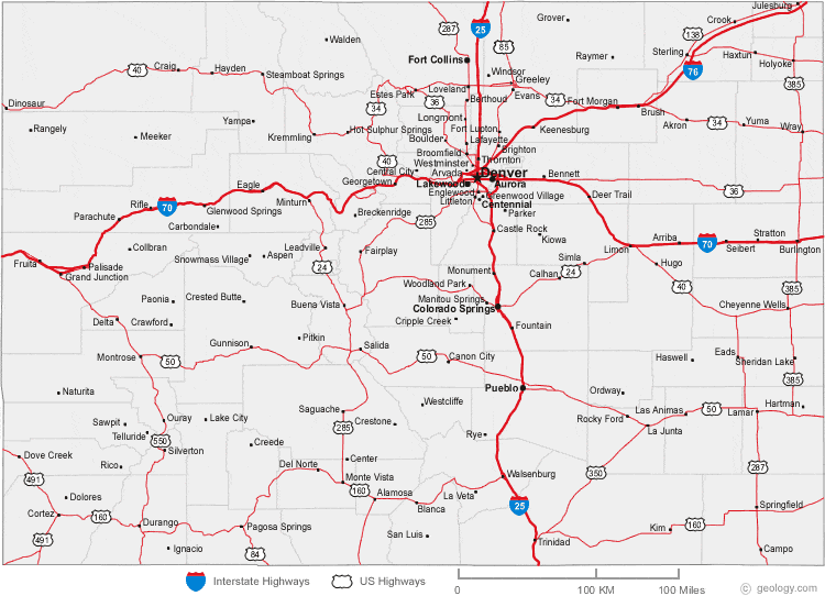 Map Of Colorado Cities And Towns Han Nibeshe