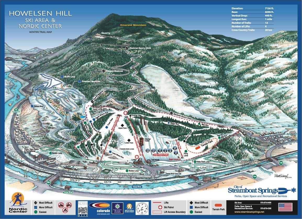 Howelsen Hill Trail Map. 