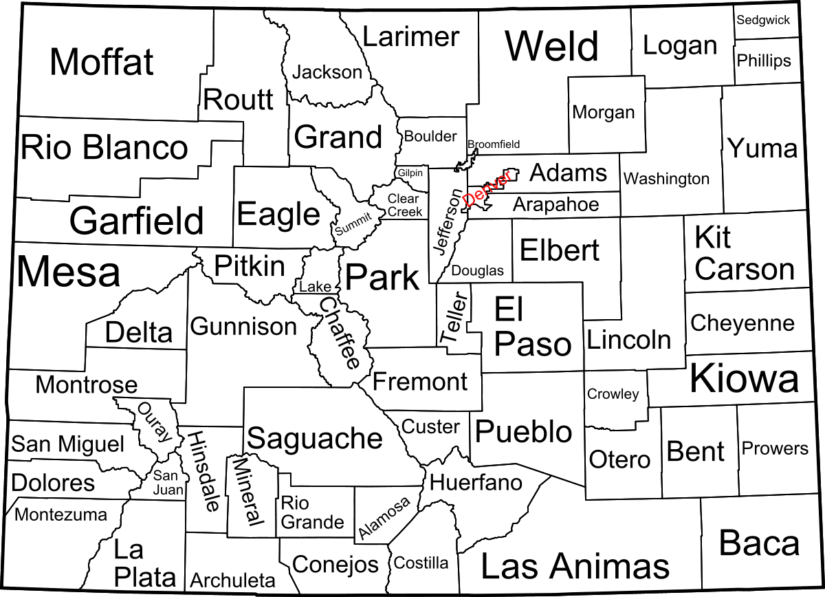 map of colorado counties Colorado Counties 64 Counties And The Co Towns In Them