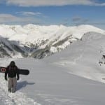 Silverton Mountain Snowboarder Hiking