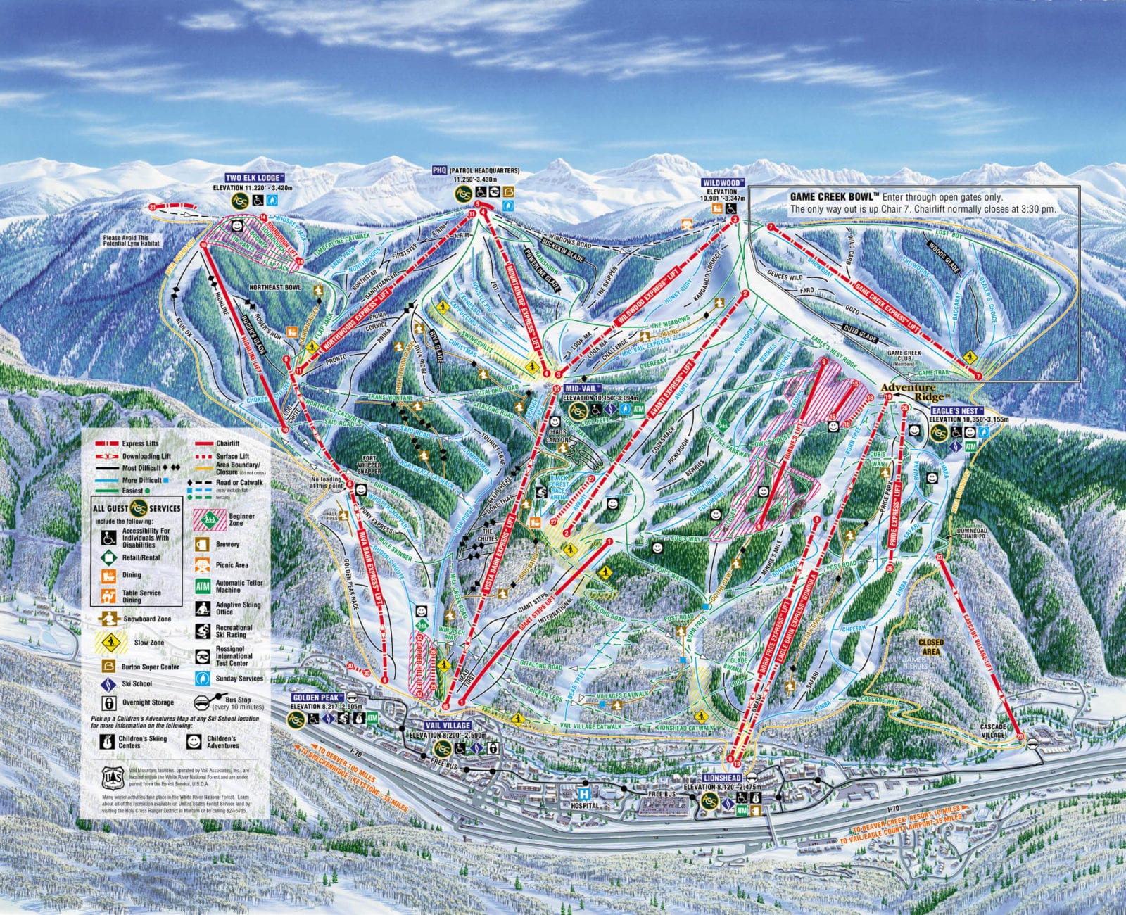 Vail Ski Resort Trail Map 