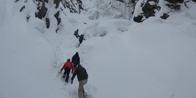 Snowshoeing Fish Creek Falls