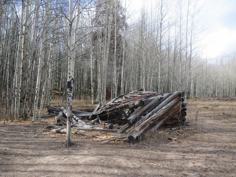 Image of a collapsed building in Bachelor City Ghost Town