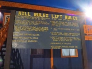 Fraser Tubing Hill Rules