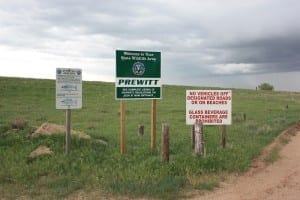 Prewitt Reservoir Entrance Sign