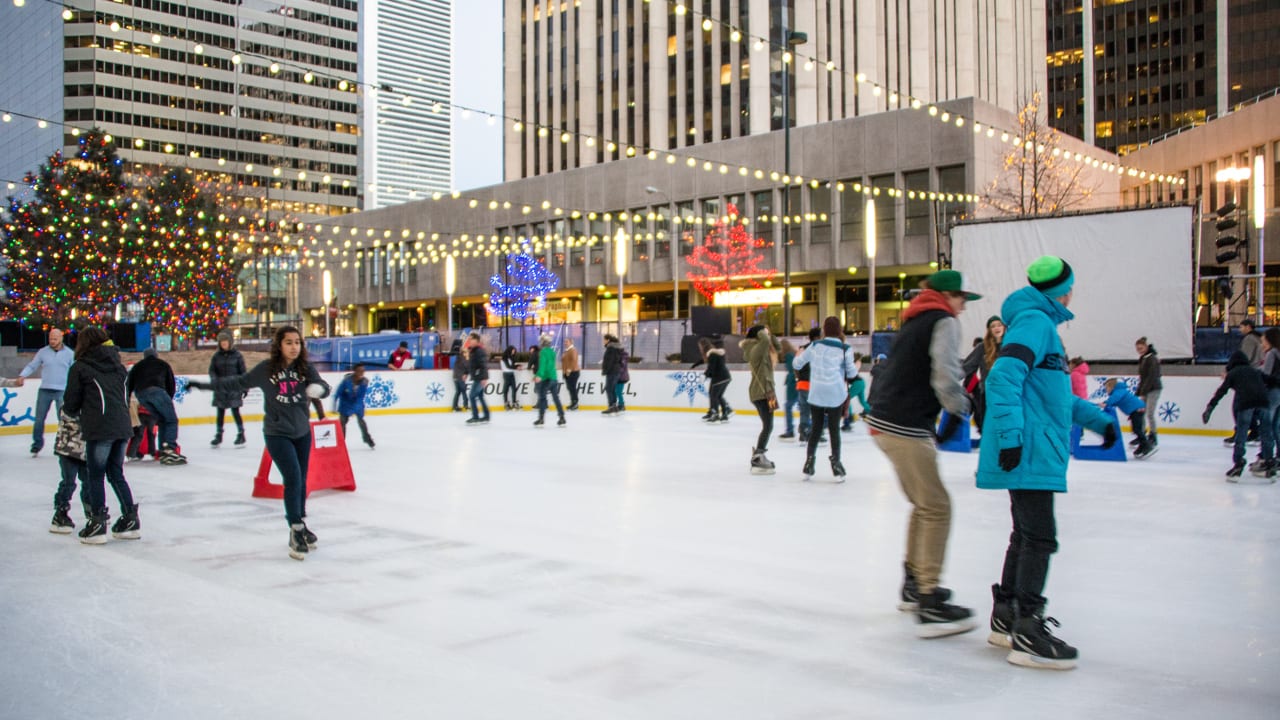 Ice Skating 16th Street Mall Downtown Denver Colorado