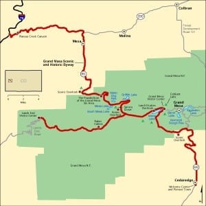 Grand Mesa Scenic Byway Map