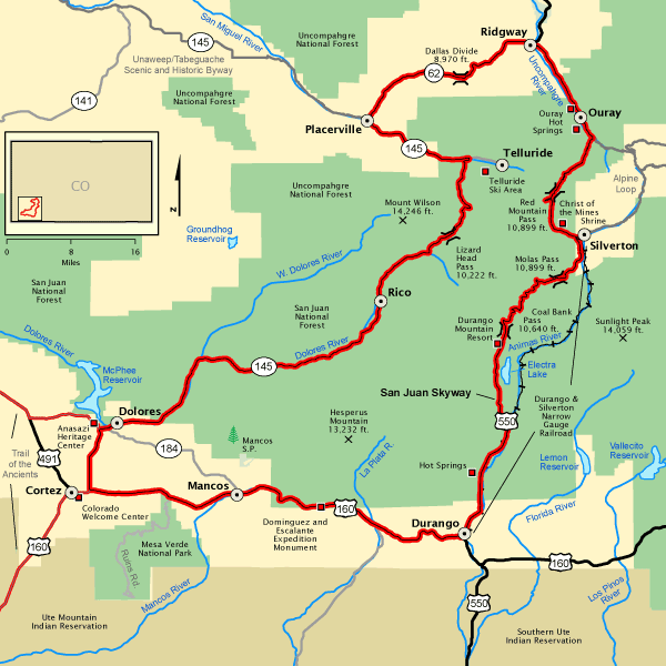 San Juan Skyway Map