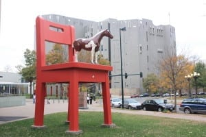 Civic Center Park Horse on Chair Statue