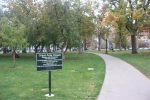 Civic Center Park Grass Area Sign