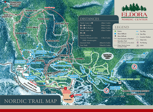 Eldora Nordic Center Trail Map