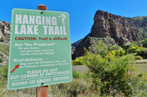 Hanging Lake Trail Sign