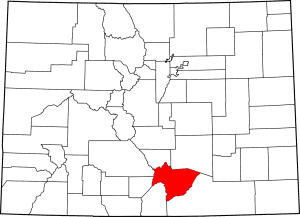 Huerfano County Colorado Map