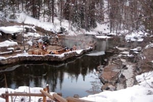 Strawberry Park Hot Springs Winter Aerial View