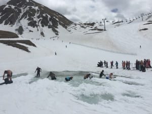 Arapahoe Basin Ski Area Pond Skimming Pileup