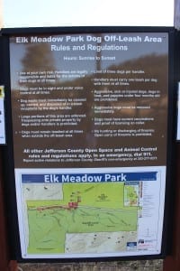 Elk Meadow Park Dog Park Rules Map