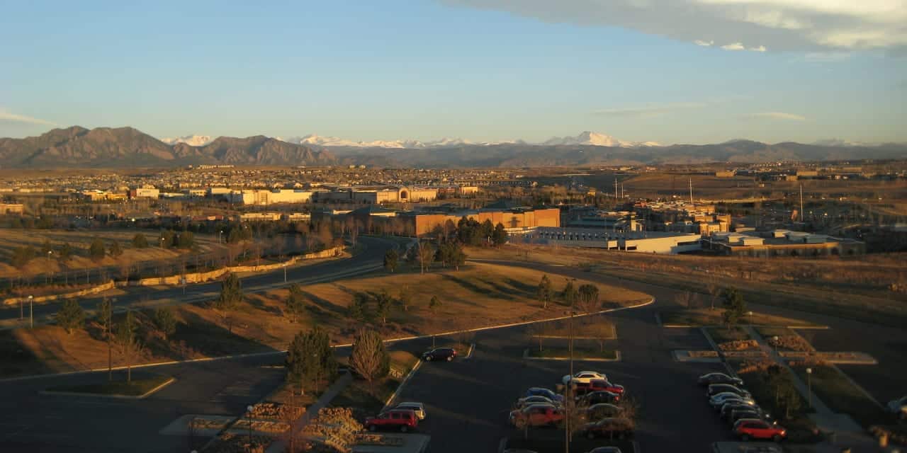 Broomfield Colorado Aerial View Sunrise