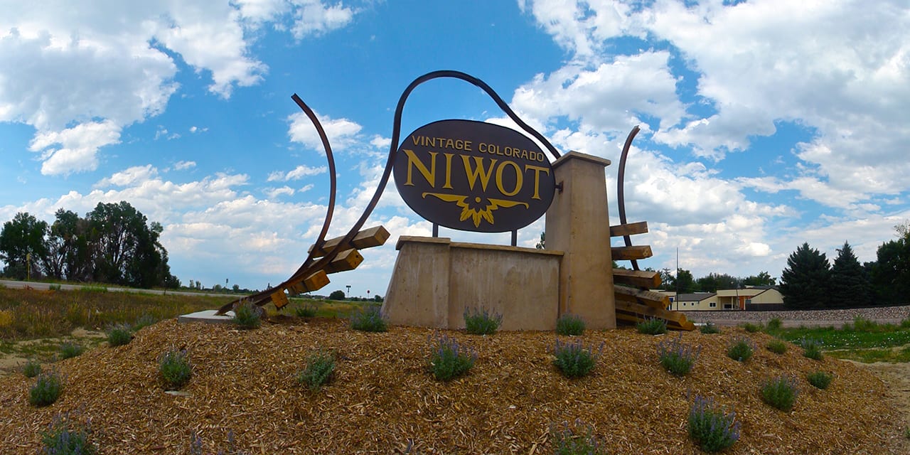 Niwot Colorado Welcome Sign