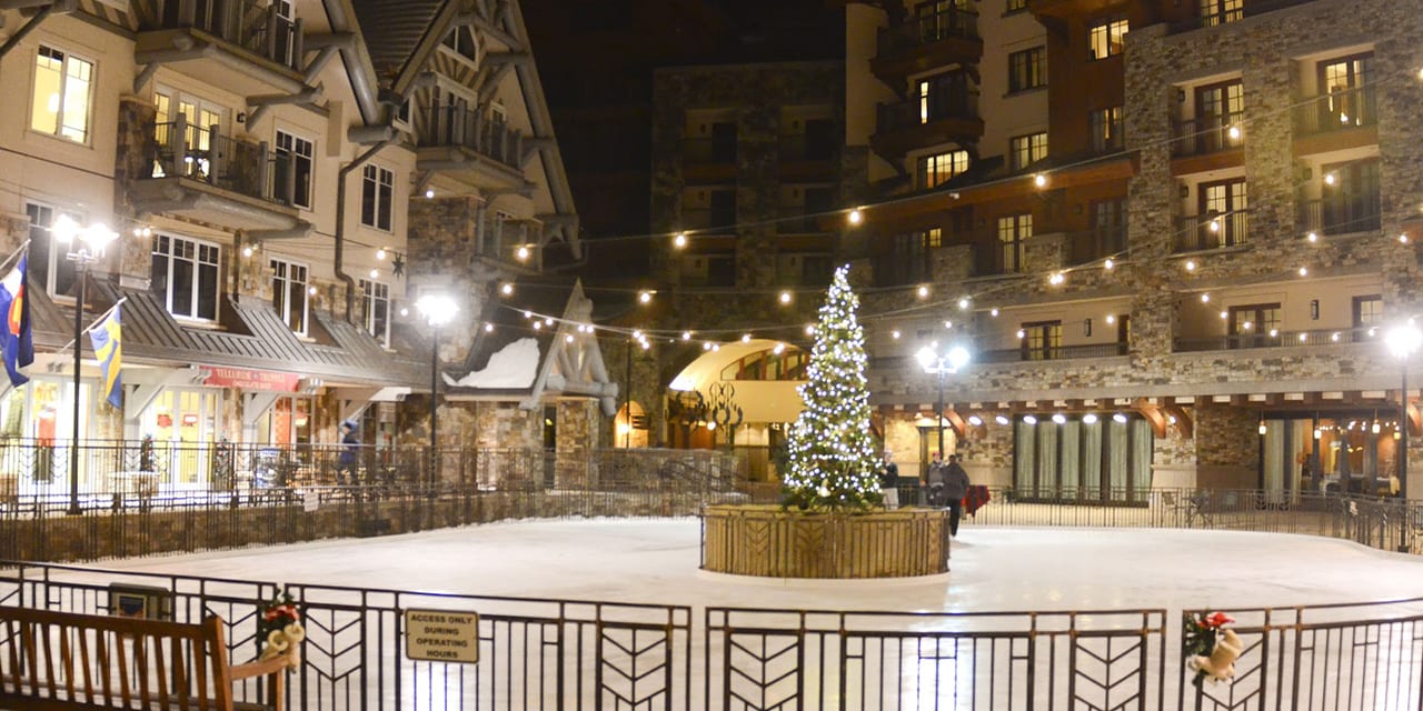 Telluride Mountain Village Ice Rink Winter outdoor ice skating rink