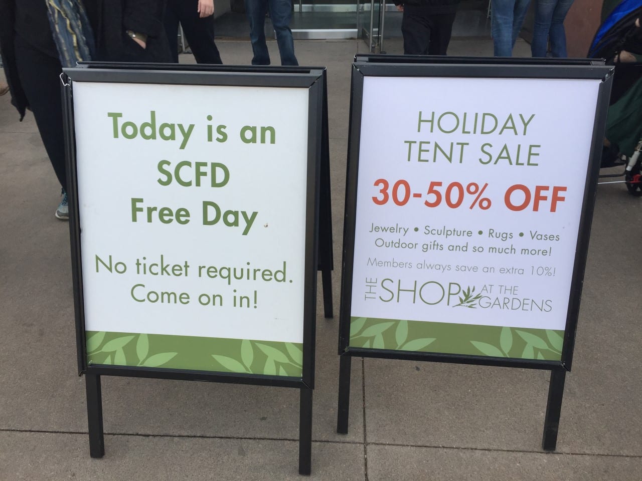 Denver Botanic Gardens Free Day Sign