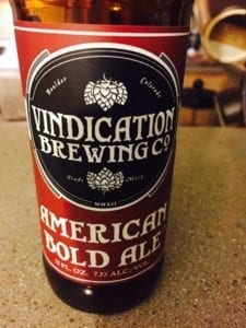 Vindication Brewing American Bold Ale