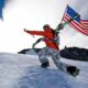 USA Flag Skier Hiker