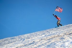 USA Flag Skier