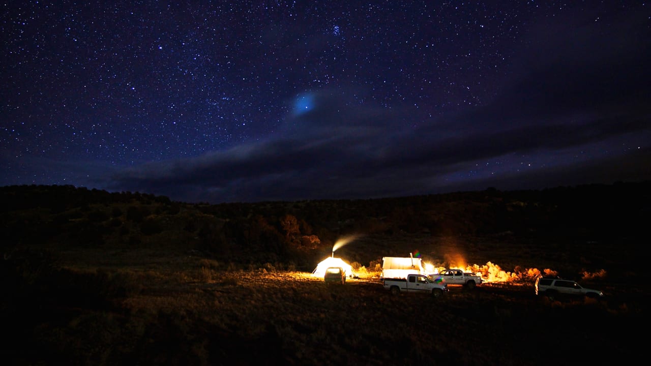 Colorado Hunting Camp Night Starry Sky