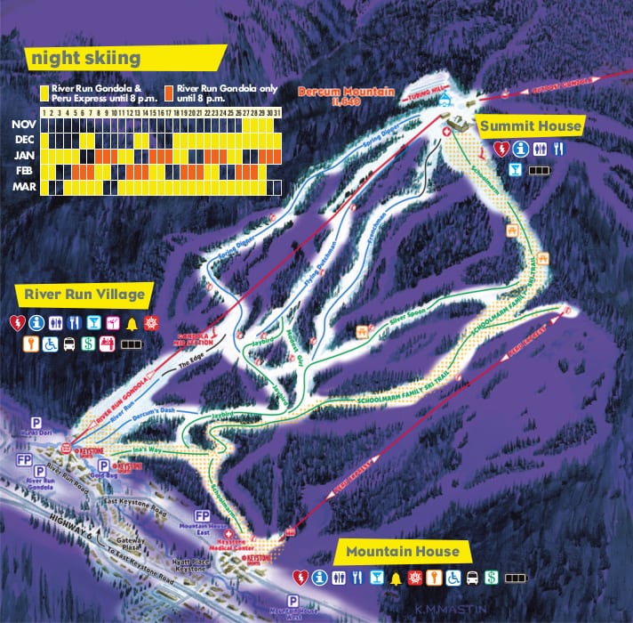 Ski Under the Lights in Keystone 201920 Night Skiing Schedule at