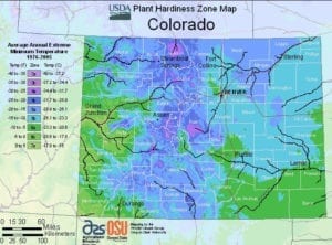 Colorado Plant Hardiness Map