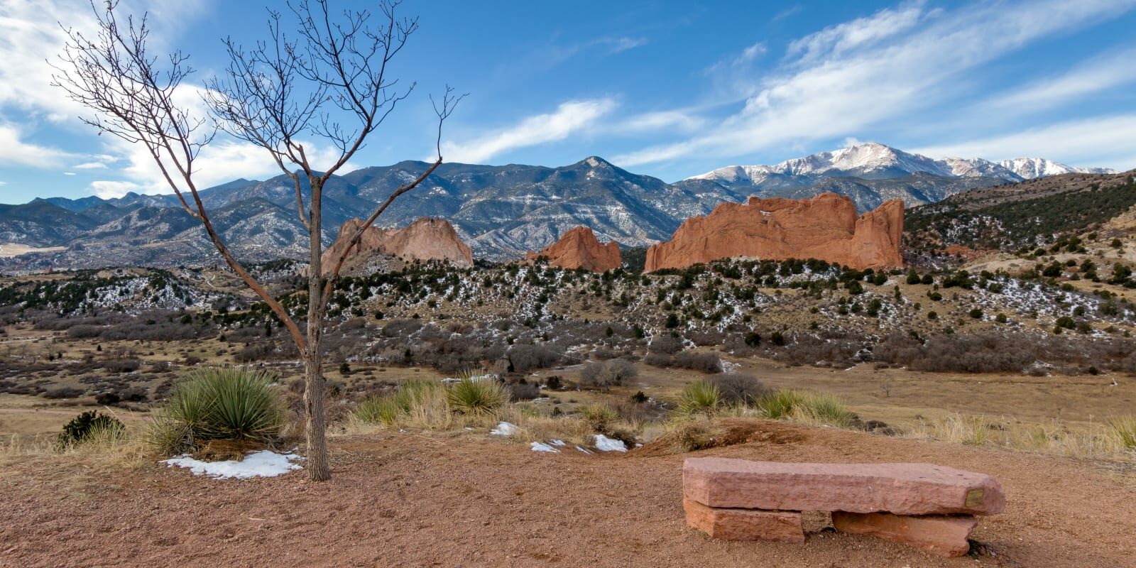 Garden of the Gods PikesS Peak Mesa Overlook Winter