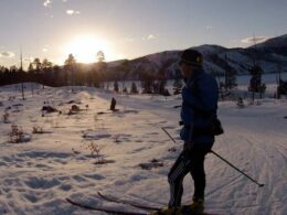 Vallecito Lake Nordic Skiing Sunset