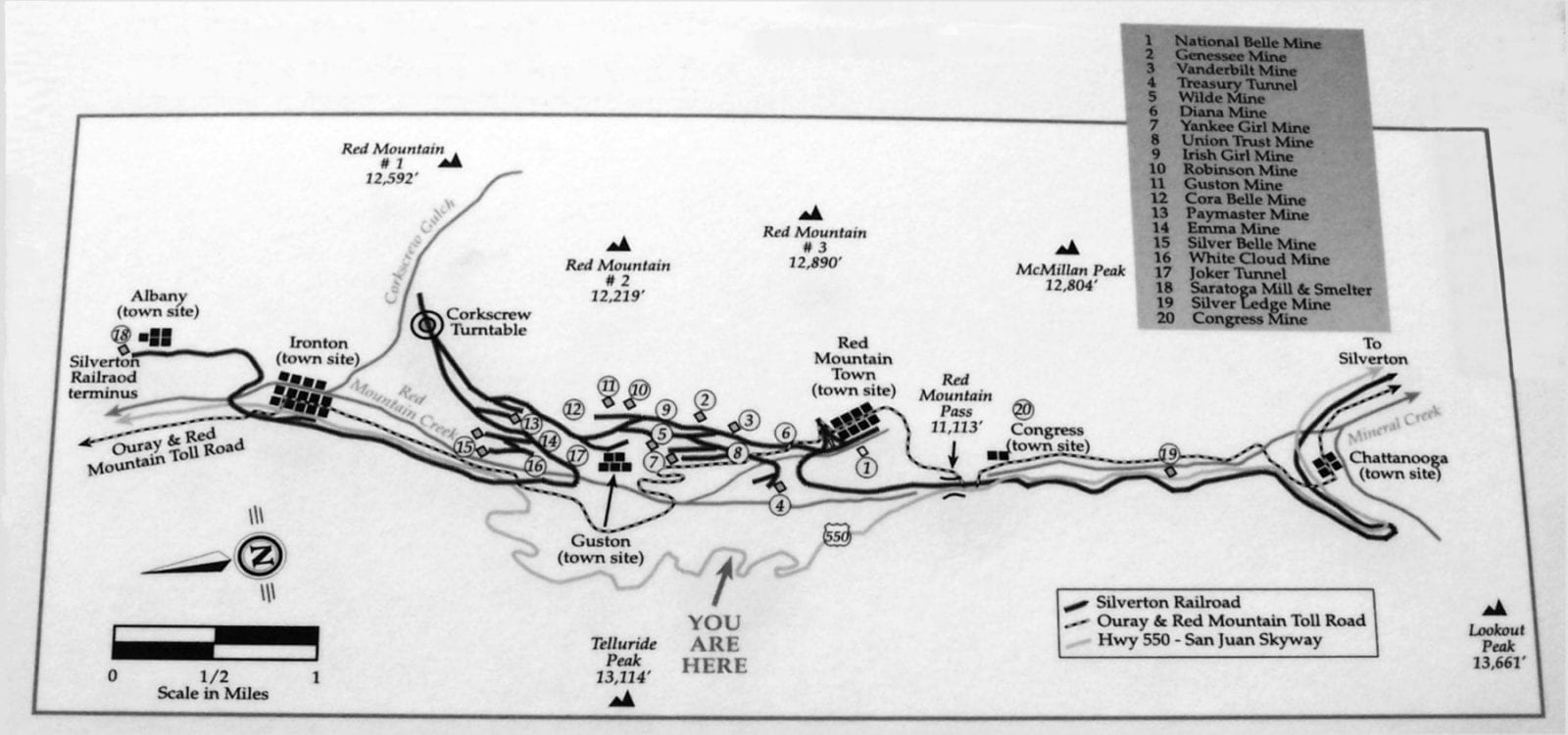 Red Mountain Mining District Map Colorado