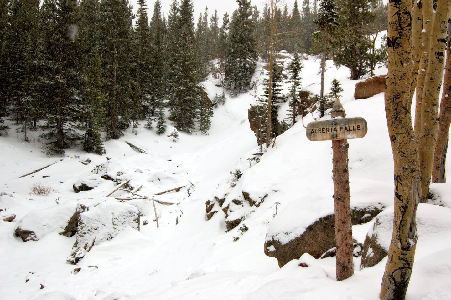Alberta Falls Winter Colorado