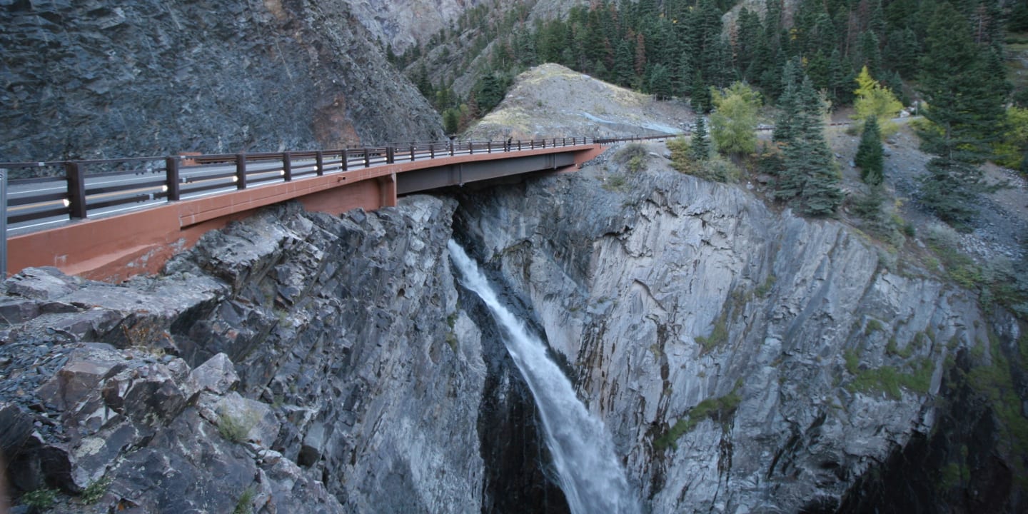 Bear Creek Falls Bridge Ouray Colorado