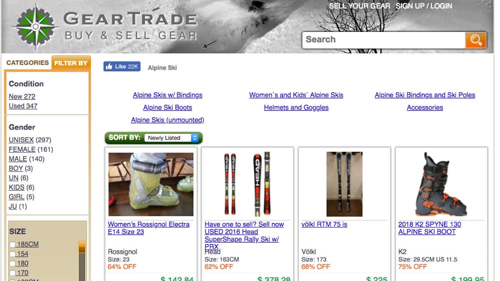 GearTrade Sell Skis Online