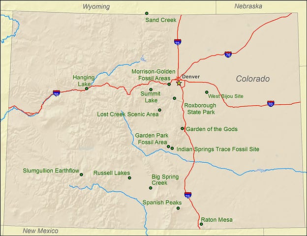 Colorado National Natural Landmarks Map