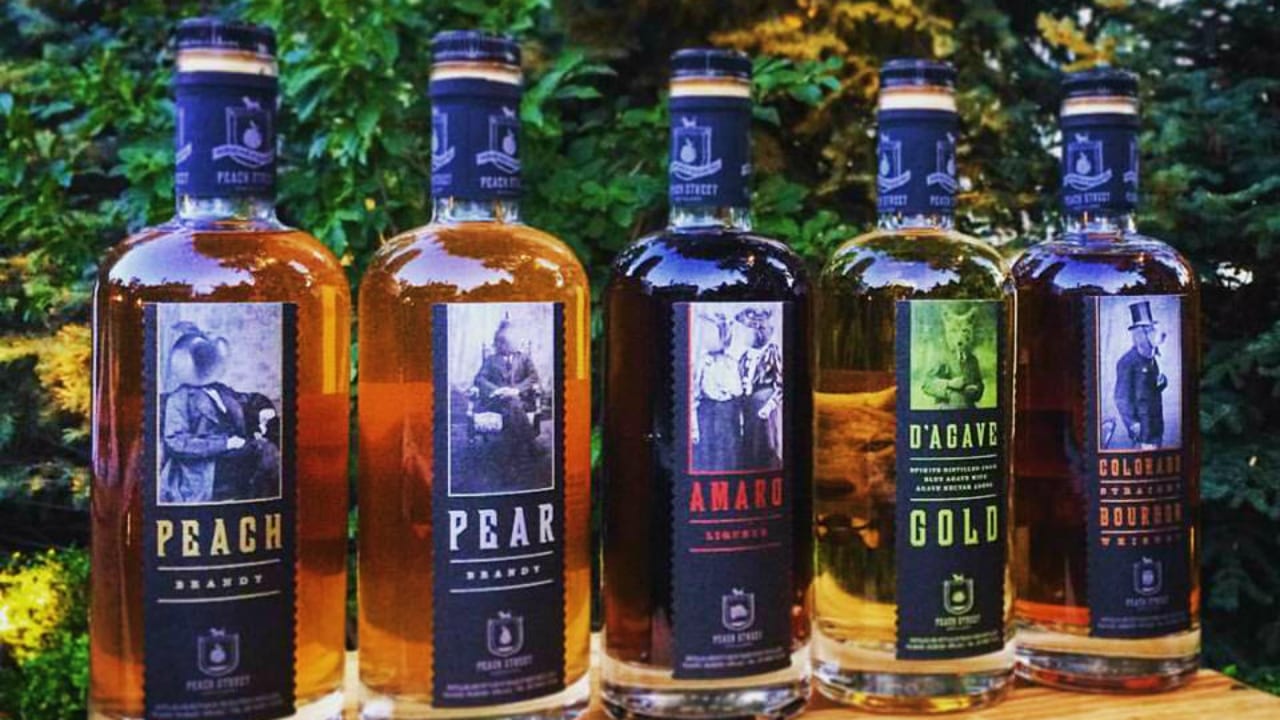 Peach Street Distillers Liquor Bottles