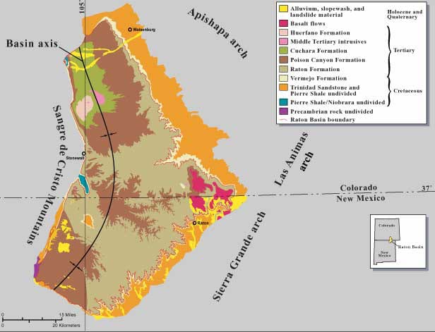 Raton Basin Map Colorado New Mexico