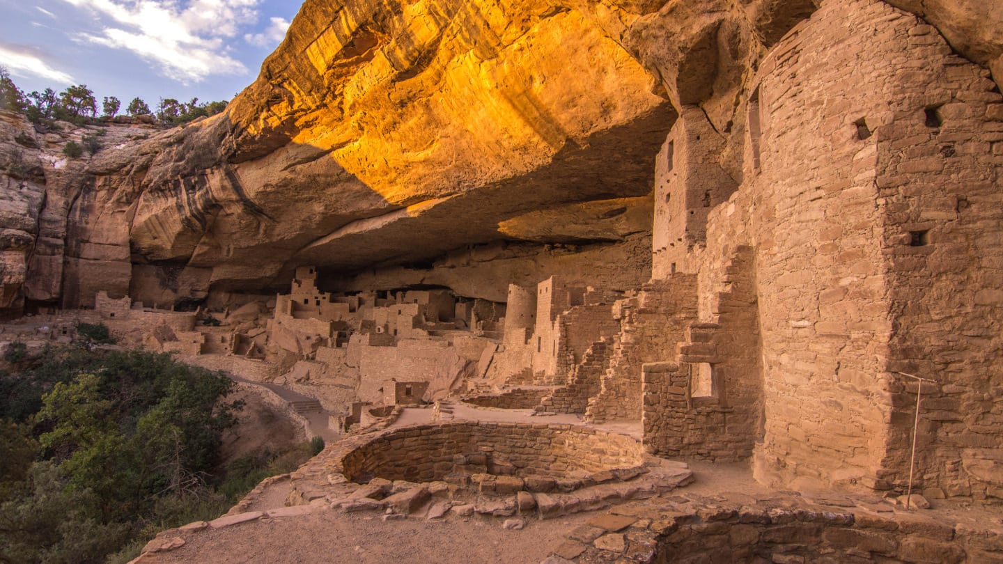 Cliff Palace Mesa Verde Sunset Colorado
