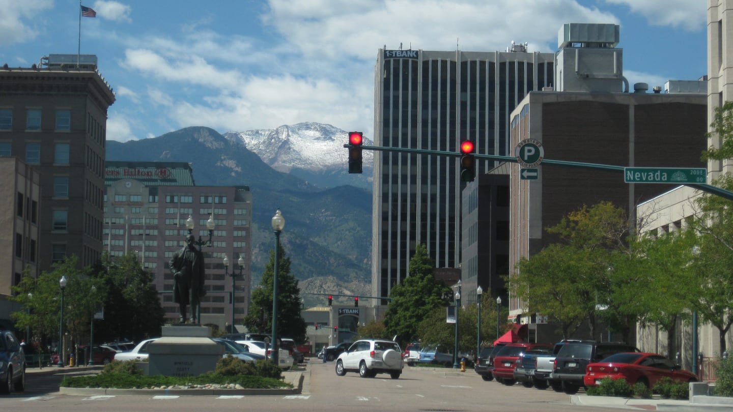 Colorado Springs Downtown Pikes Peak Avenue