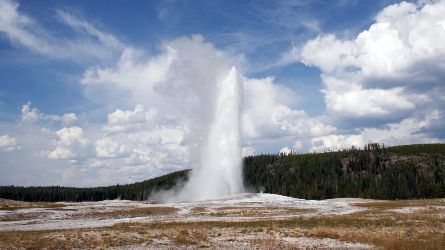 Yellowstone National Park Old Faithful Erupts