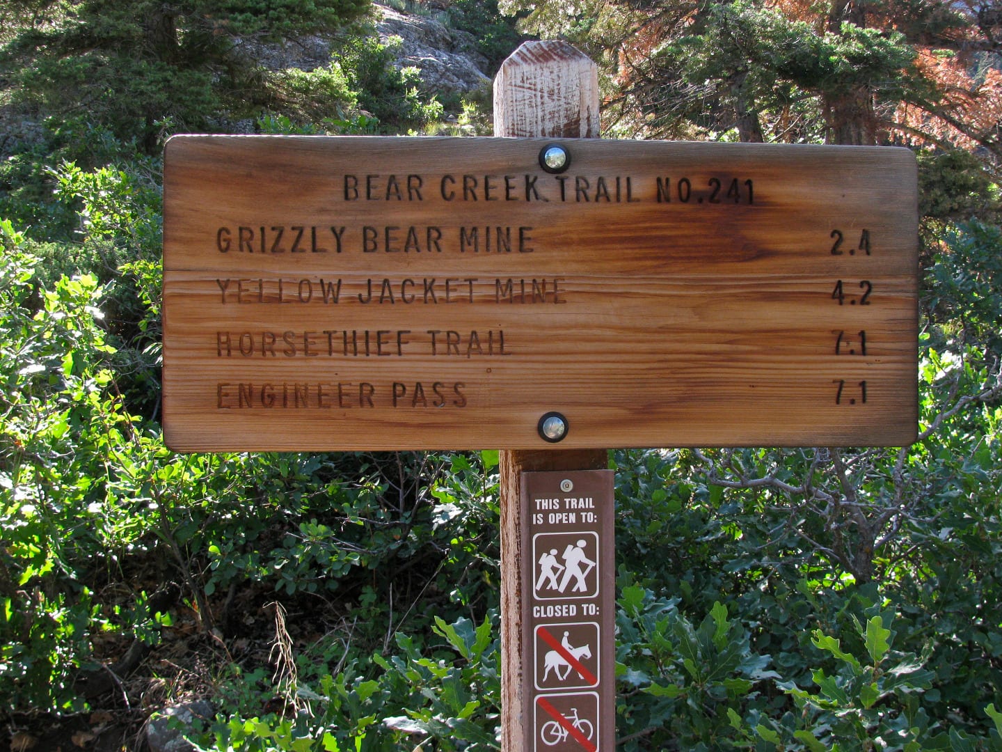 Bear Creek Trail Sign